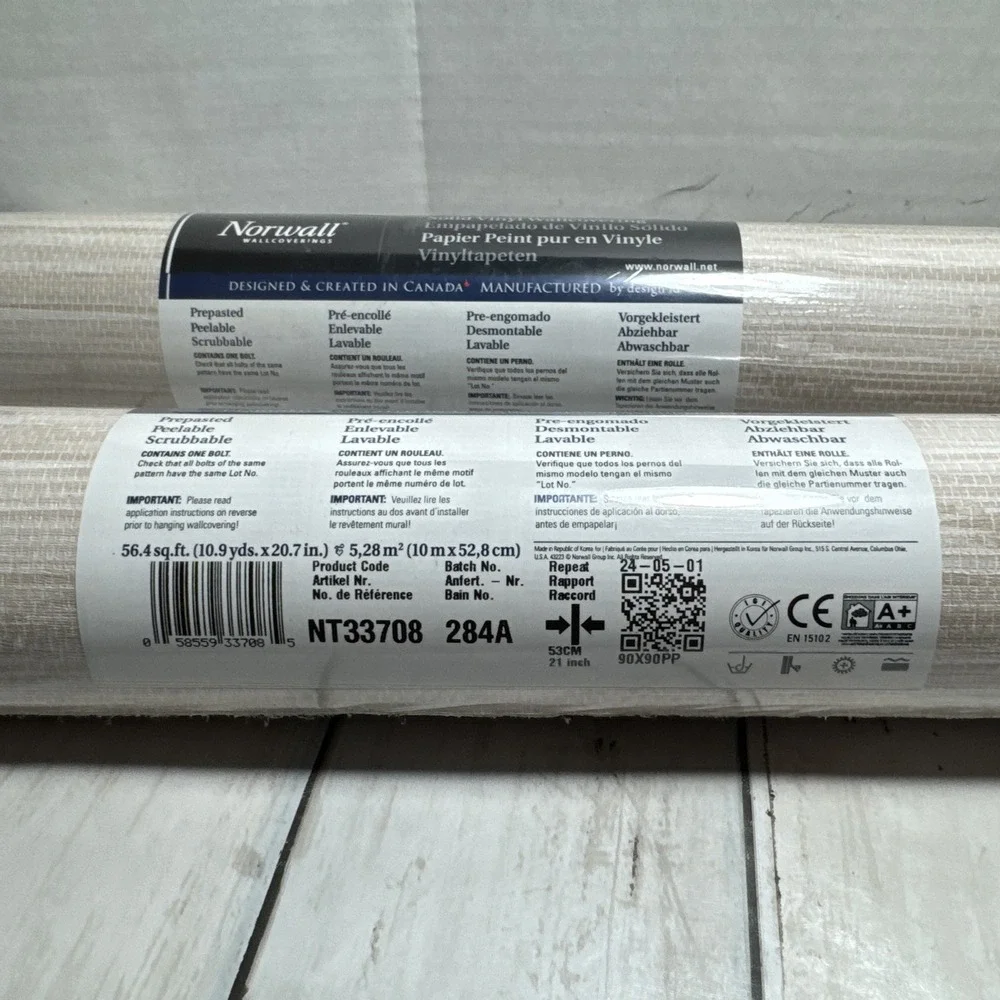 Norwall Concerto Collection NT33708 284A Grasscloth Wallpaper Taupe 2 Rolls